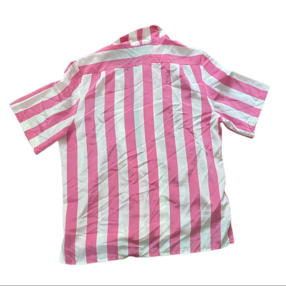 Vintage Campus Casuals of California Button Up Shirt Pink and White Stripes 70s - Picture 3 of 3